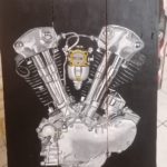 peinture moteur Knucklehead Harley Davidson